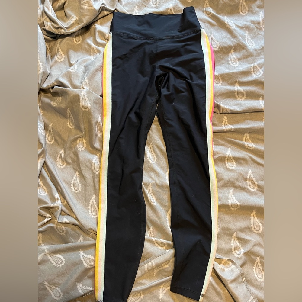 Spiritual Gangster leggings with rainbow stripe